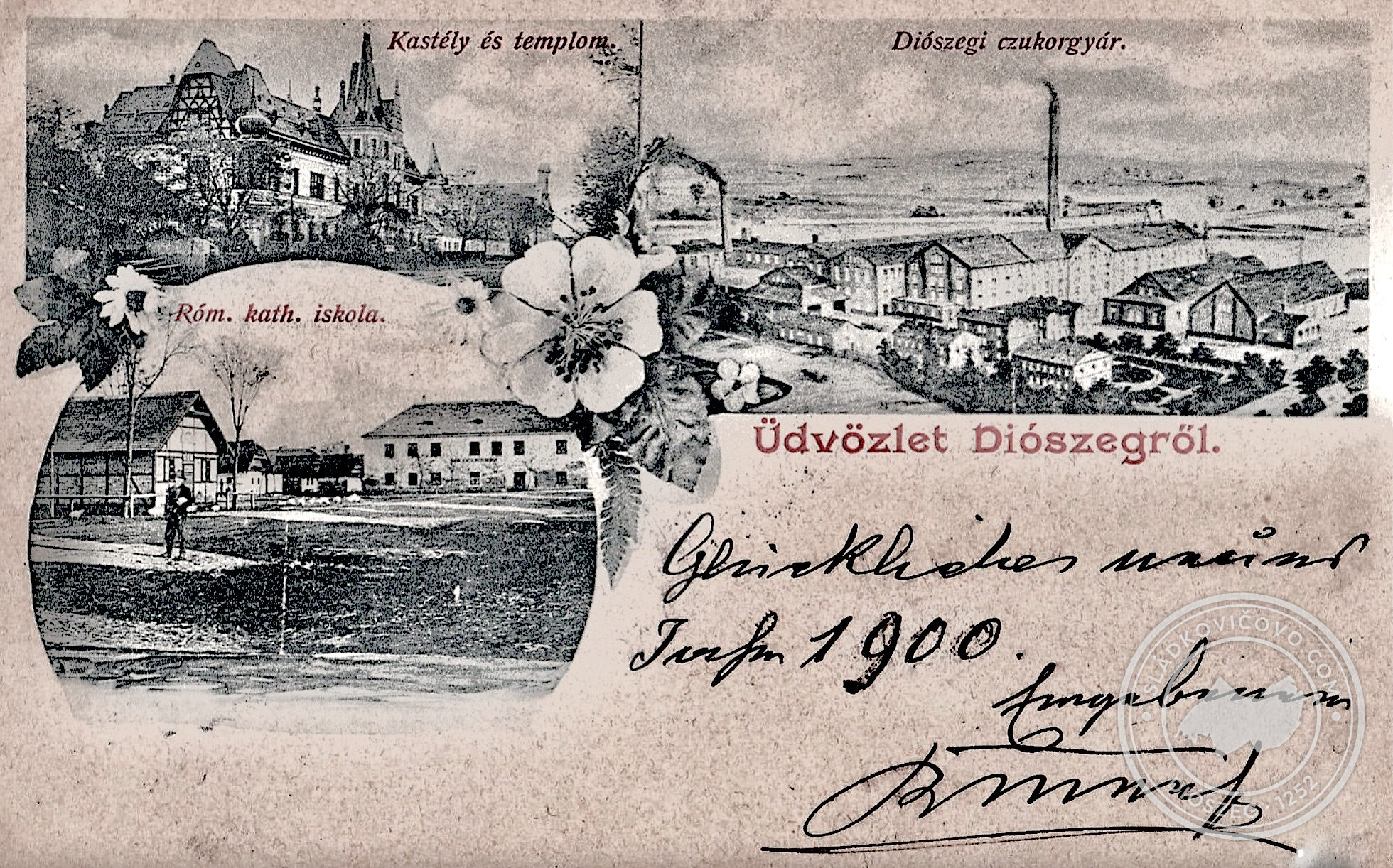 Novoročné prianie z Diószegu, zo dňa 30. decembra 1899.