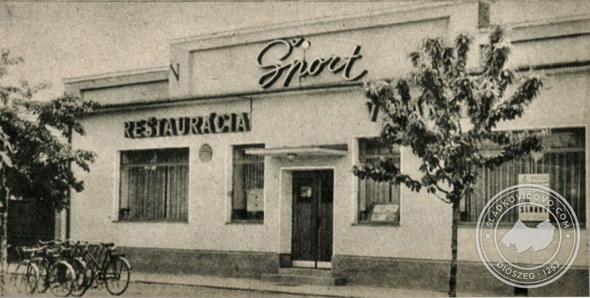 Reštaurácia Krokodíl (Šport) na fotografii z júna roku 1964.
