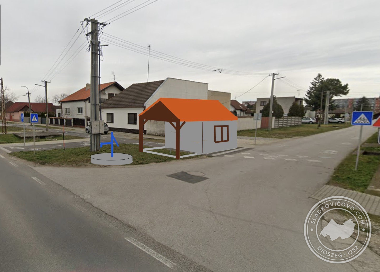 A tűzoltószertár a "Németfaluban".
